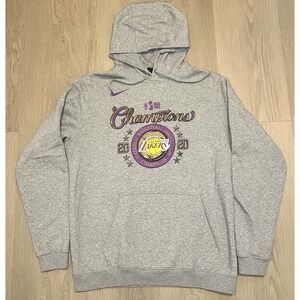 Los Angeles Lakers 2020 Championship Gray Size L Nike Pullover Hoodie